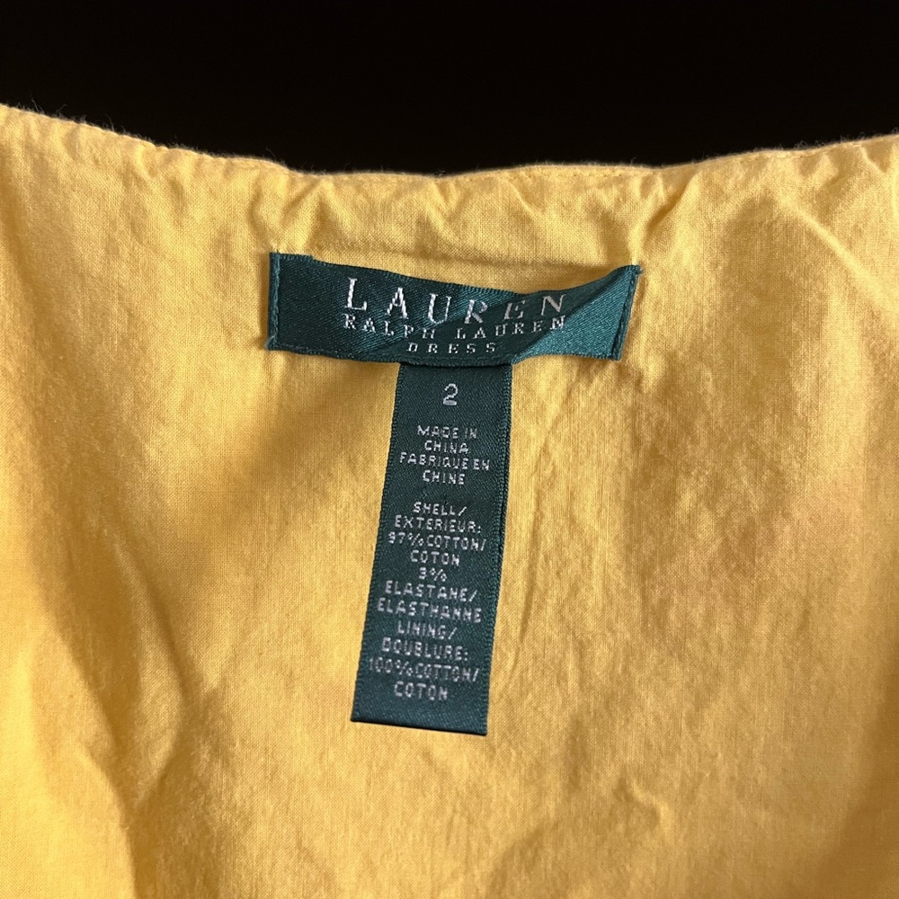 Ralph Lauren Yellow Midi Dress with Belt - Picture 4 of 4